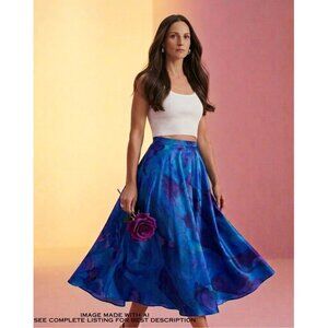 Vintage Silk Watercolor Skirt S Oversize Tie Dye Flowy Dark Fairy 100% Silk